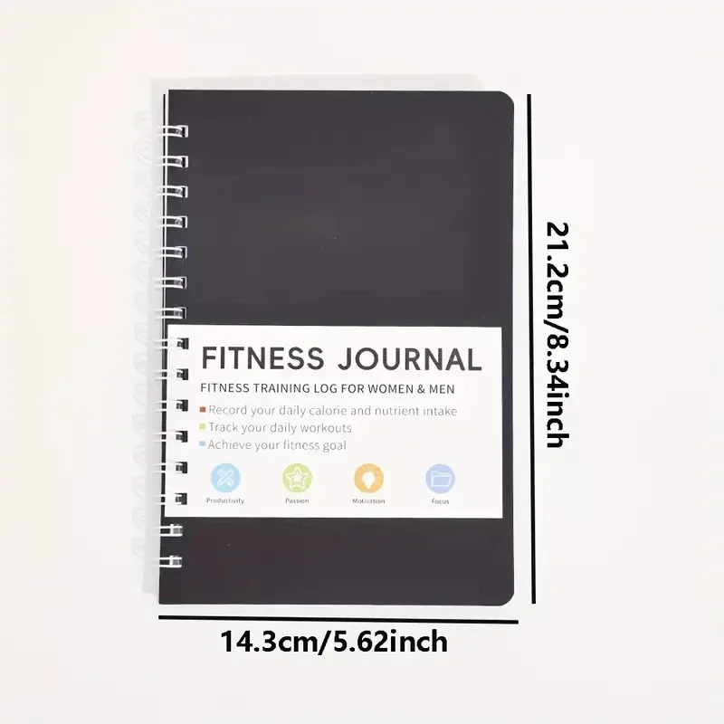 Daily Exercise and Nutrition Plans Notebook 32 Sheets Spiral Fitness Journal Notebooks Writing Pads Office School Supplies