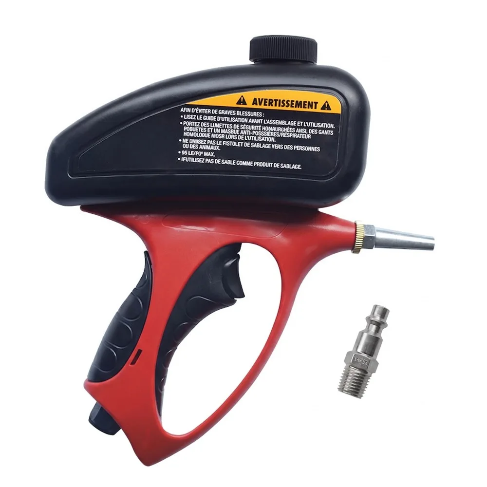 Motorcycle Care Cleaning Kit,Portable Pneumatic Sandblasting Gun with Nozzle, Ergonomic Handheld Air Sand Blaster view 4