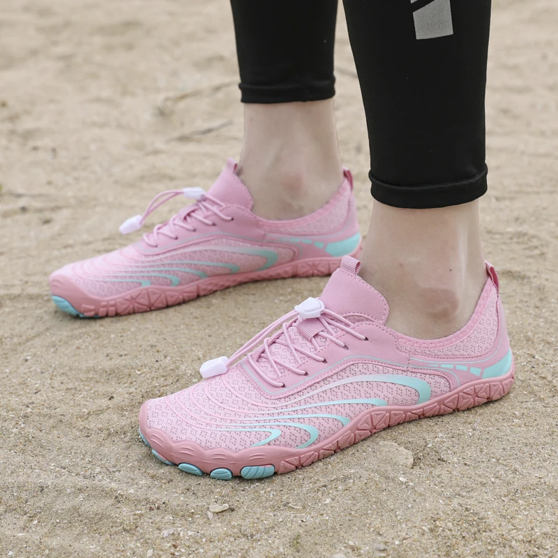 

Pink Quick-Dry Water Shoes for Women Breathable Mesh Aqua Shoes Anti-slip Beach Swim Surfing Wading Outdoor Sports Shoes