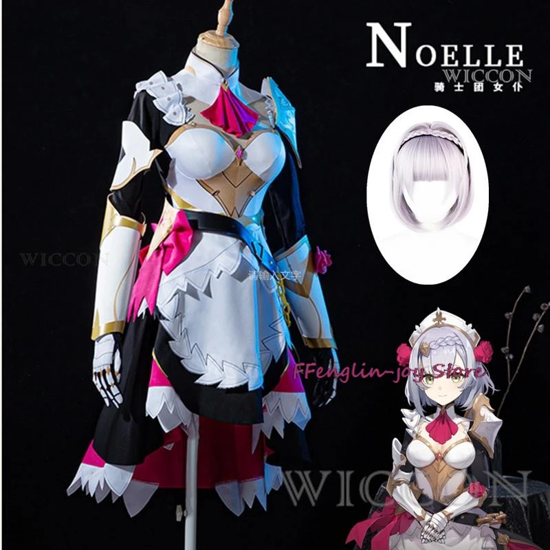 Genshin Impact Noelle Cosplay Costume Knights Cosplay Maid Costume Full Set Noelle Dress Cosplay Noelle