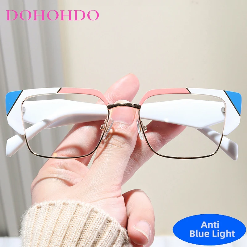 

Trending Metal Square Women Blue Light Blocking Glasses Brand Designer Men Glasses Computer Glasses For Gaming Eyeglasses Очки