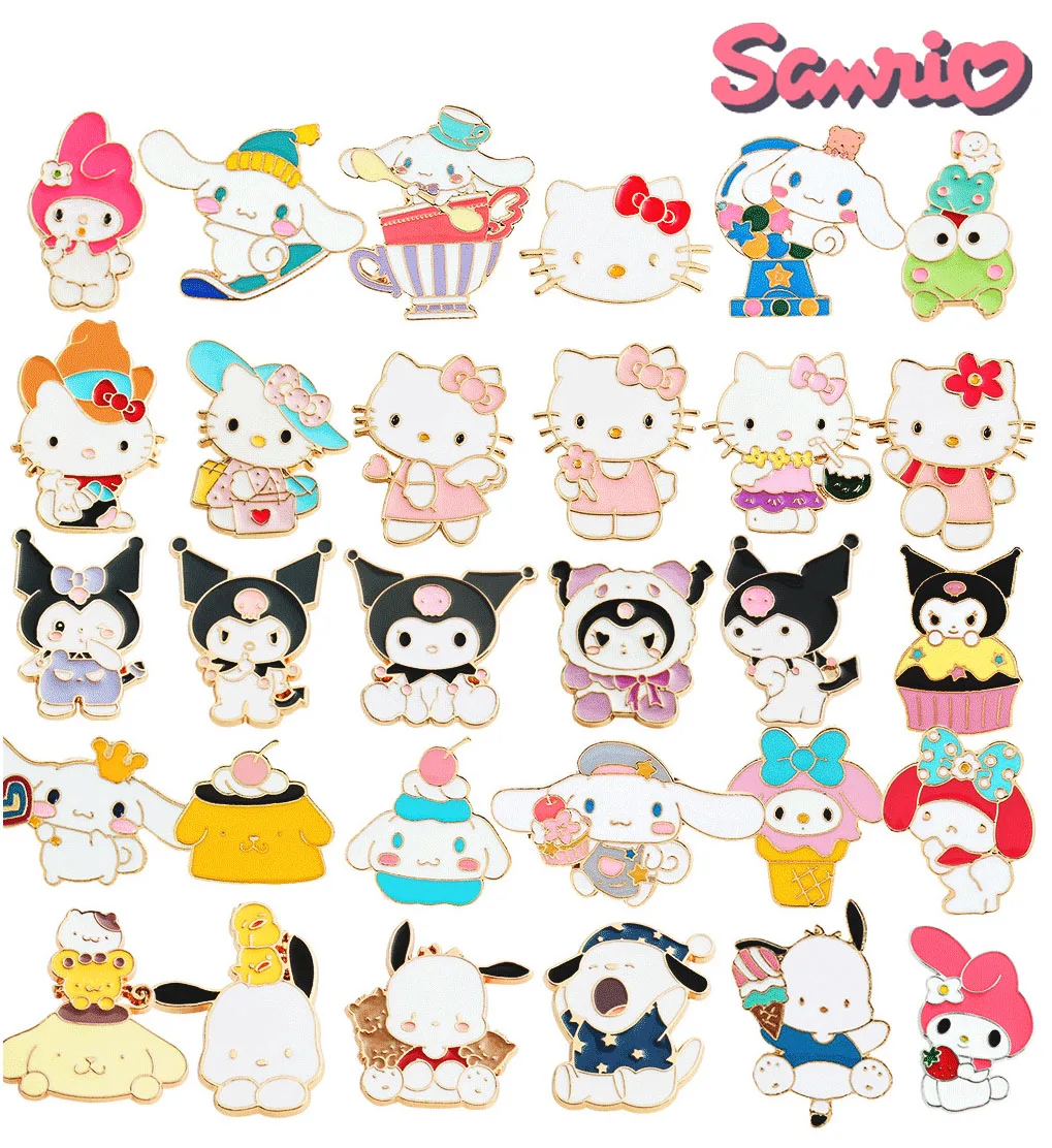 Sanrio Hello Kitty bros aksi lucu tokoh Anime Cinnamoroll Pochacco Kuromi ransel ornamen logam mainan hadiah anak-anak