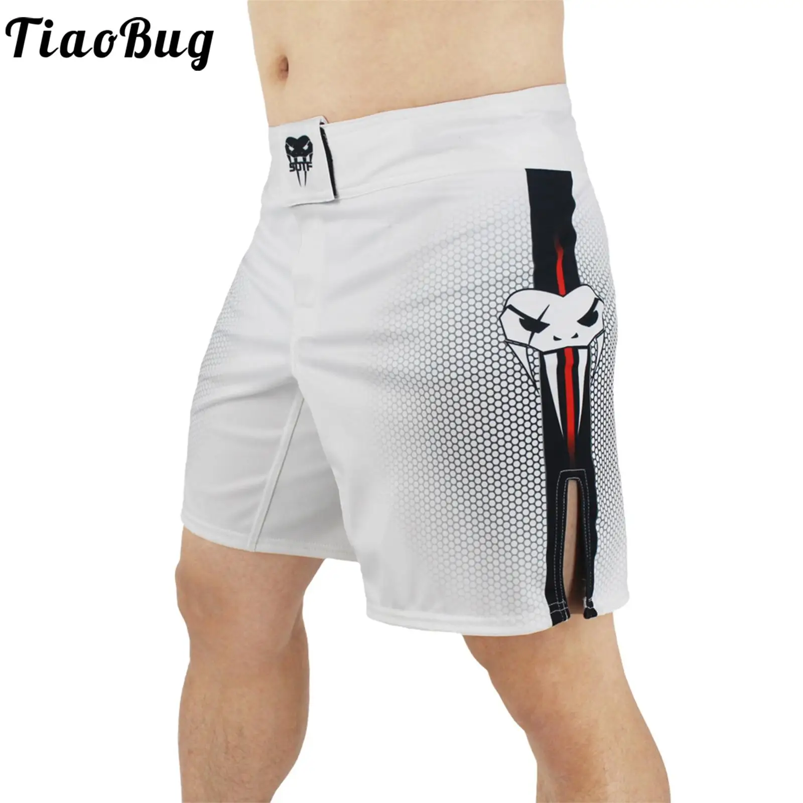 Pantalones cortos deportivos de cintura media para hombre, Bóxer con estampado para correr, trotar, boxeo y entrenamiento