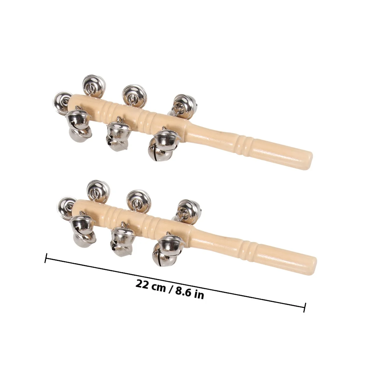 2 stücke Holz Rasseln 4 Reihen 13 Glocken Buche Holz Baby Hand Entwicklung Für Zahnen Infant Schütteln Sensorischen motor Fähigkeiten Kompakte