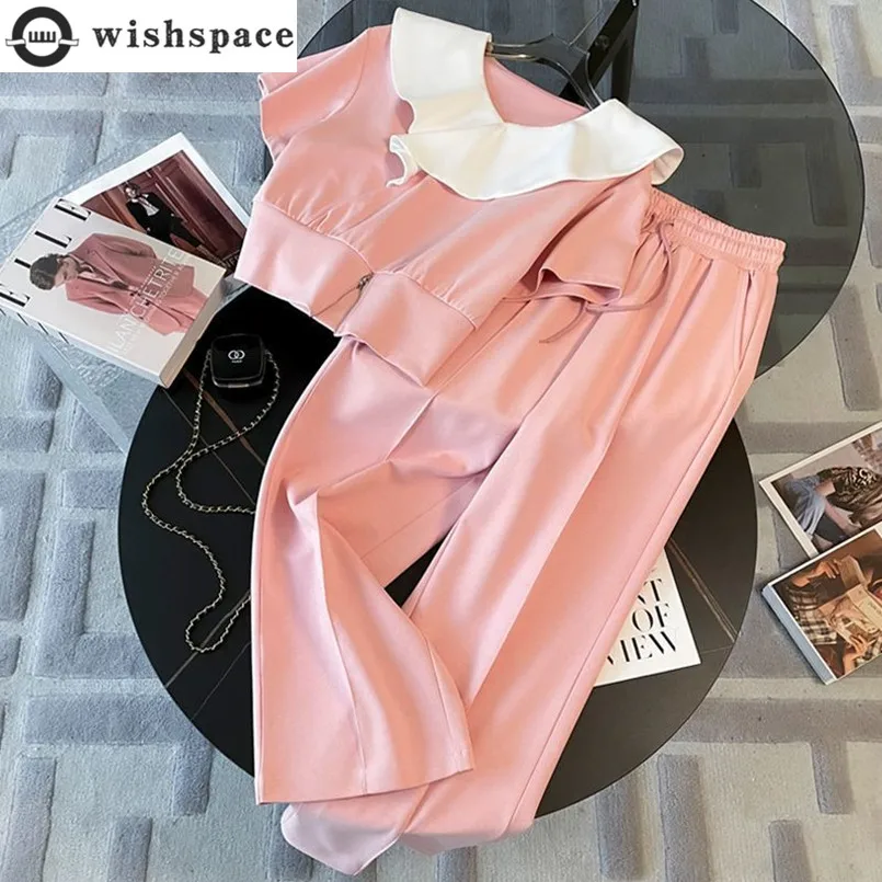 

Sports Suit Women's Summer New Stylish Slimming and Age Reducing Fashion Casual Wide Leg Pants Explosive Street Two-piece Set