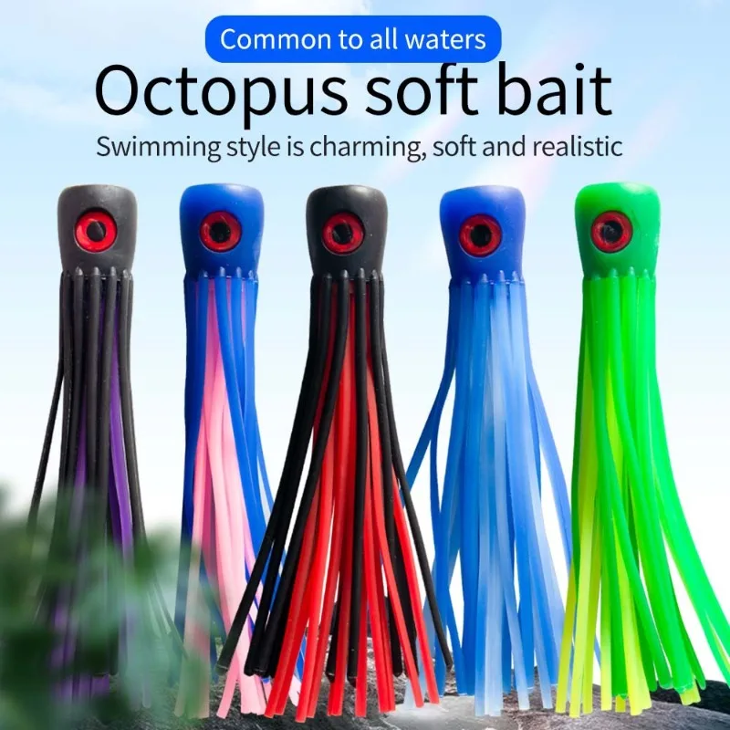 

1pcs Rolling Skirts Resin Head Lure Soft Lures Fishing 15cm 20g Marlin Tuna Trolling Chugger Drag Fishing Octopus Boat Bait