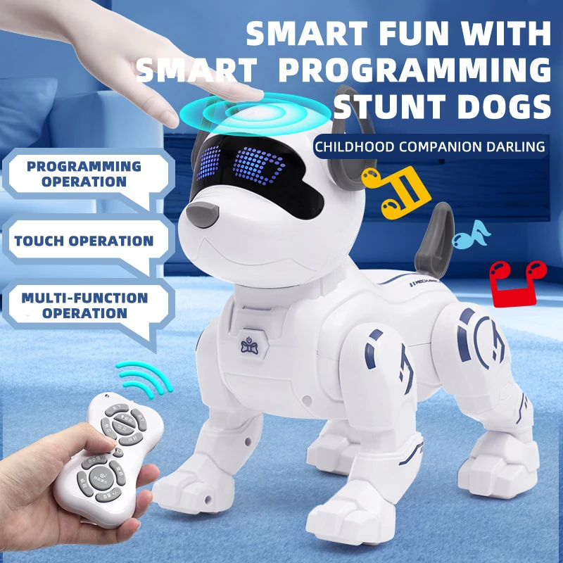 RC Robot Electronic Dog Robot Dog Stunt Walking Dancing Toy Intelligent Touch Remote Control Electric Pet for Children\'s Toys