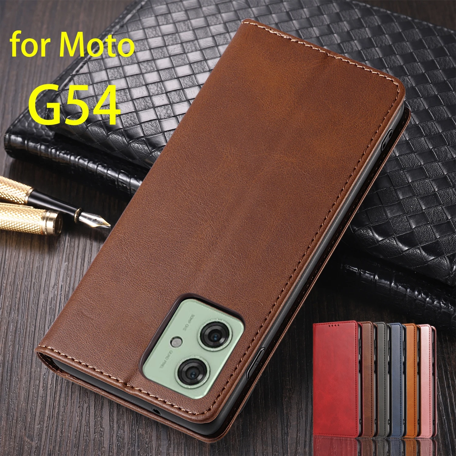

Leather Case for Motorola Moto G54 Flip Case Card Holder Holster Magnetic Attraction Cover Wallet Case Capa Fundas Coque