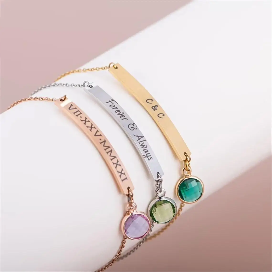 Personalized Birthstone Bracelet Best Friend Gifts Friendship Bracelet Sister Bridesmaid Jewelry Maid of Honor Wedding Gift