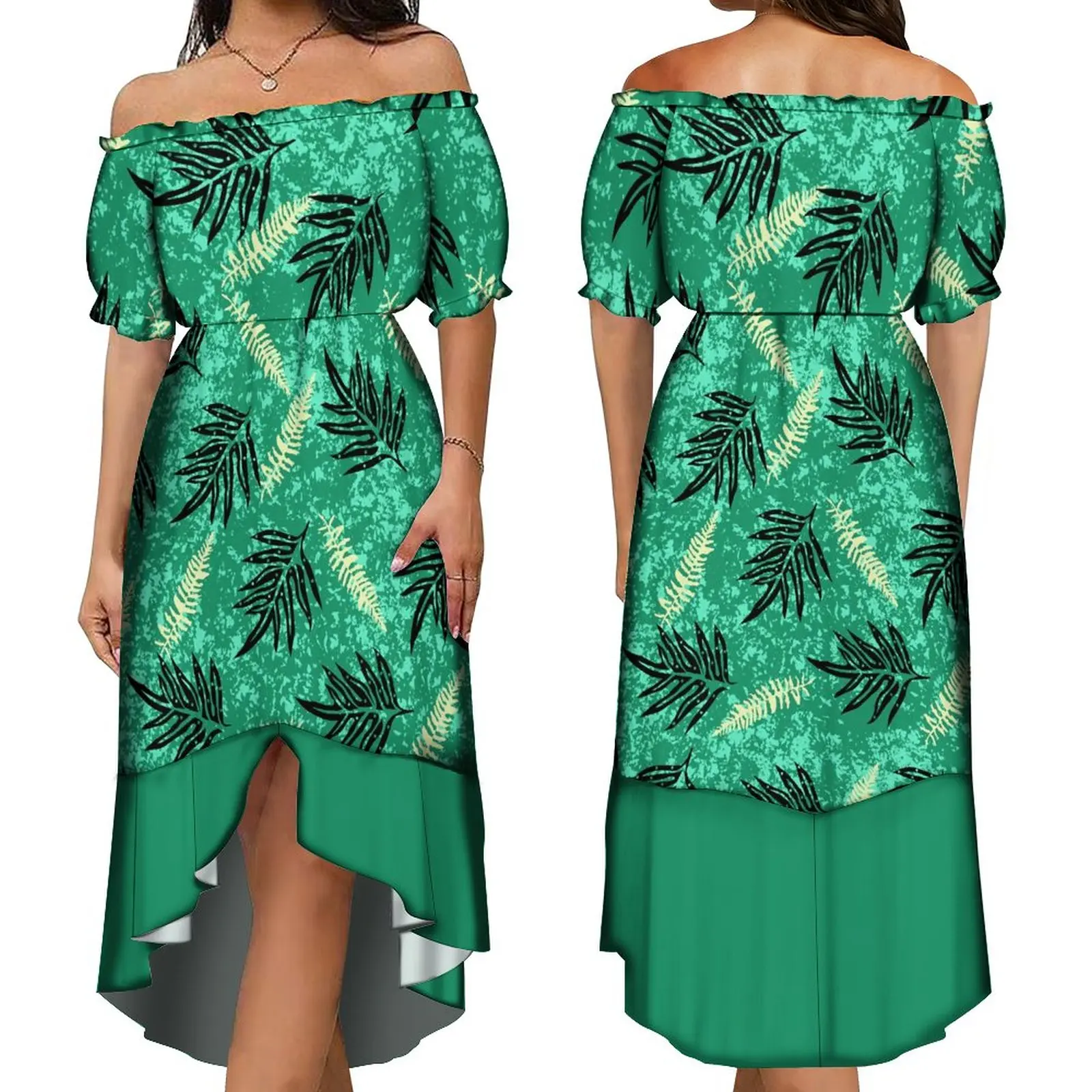 

Best-Selling Big Man Breathable Short Sleeve Dress Samoa Polynesian Tribal Ethnic Style Women Sexy Off-The-Shoulder Dress