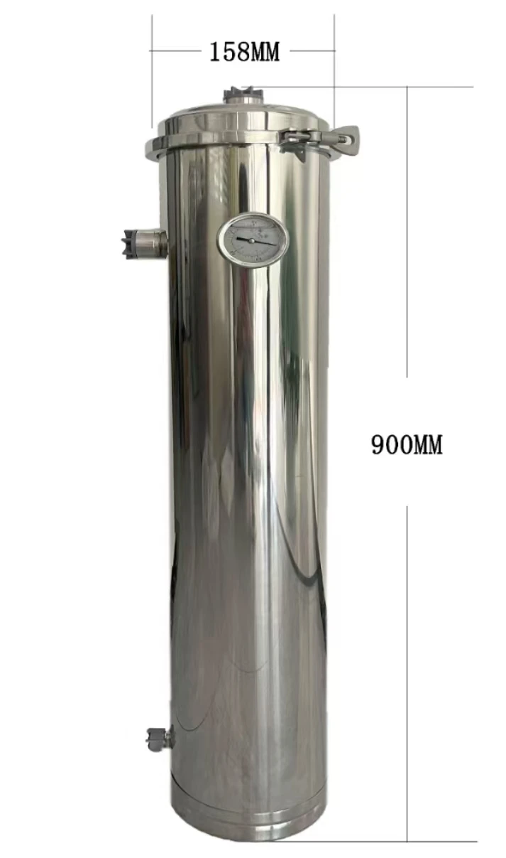 صديقة للبيئة 159-8000L أنابيب الفولاذ المقاوم للصدأ مرشح مرشح فائق PVDF UF مع مقياس الضغط لترشيح المنزل كله