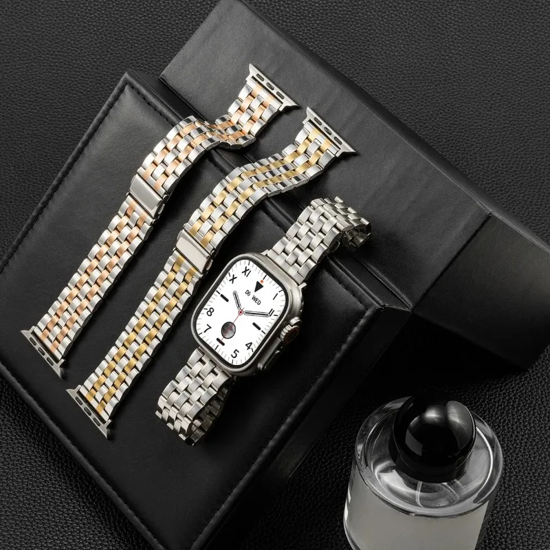 حزام معدني من الفولاذ المقاوم للصدأ لساعة أبل الترا 3/2/1 49 مللي متر 46 42 45 44 40 41 مللي متر سوار Iwatch Series11 10 9 8 7 6 SE 5 #4