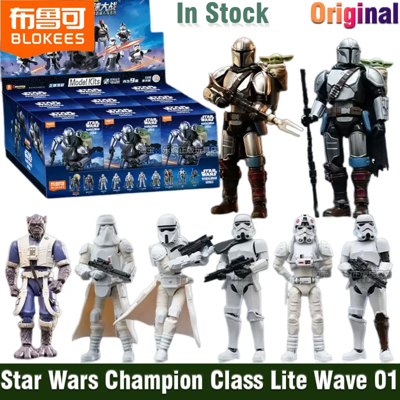 Original Blokees Star Wars The Mandalorian Grogu Champion Lite 01 Assembled Model Kit Anime Figure Display Ornament Toy Gift