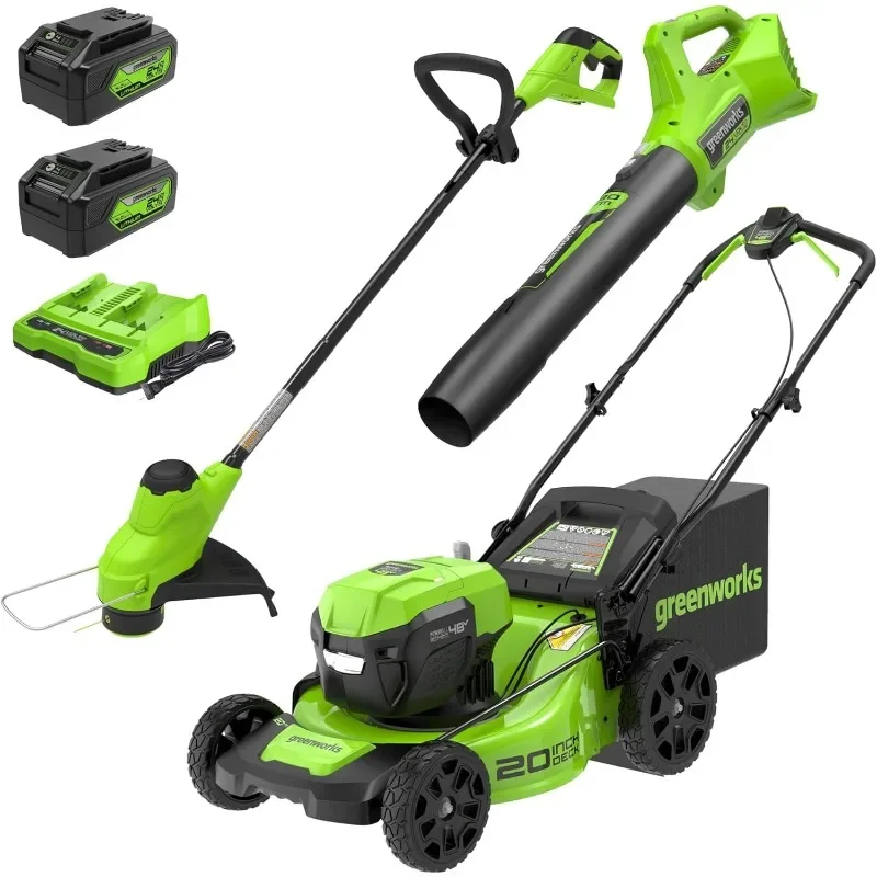 Brushless Cordless (Push) Lawn Mower + Blower