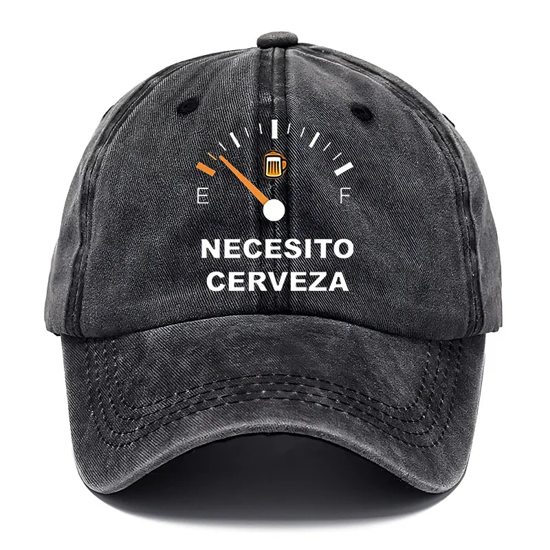 I Need Beer Baseball Cap Men's and Women's Tidal Wash Sun Block Necesito Cerveza Cap Plus Size Sun Cap