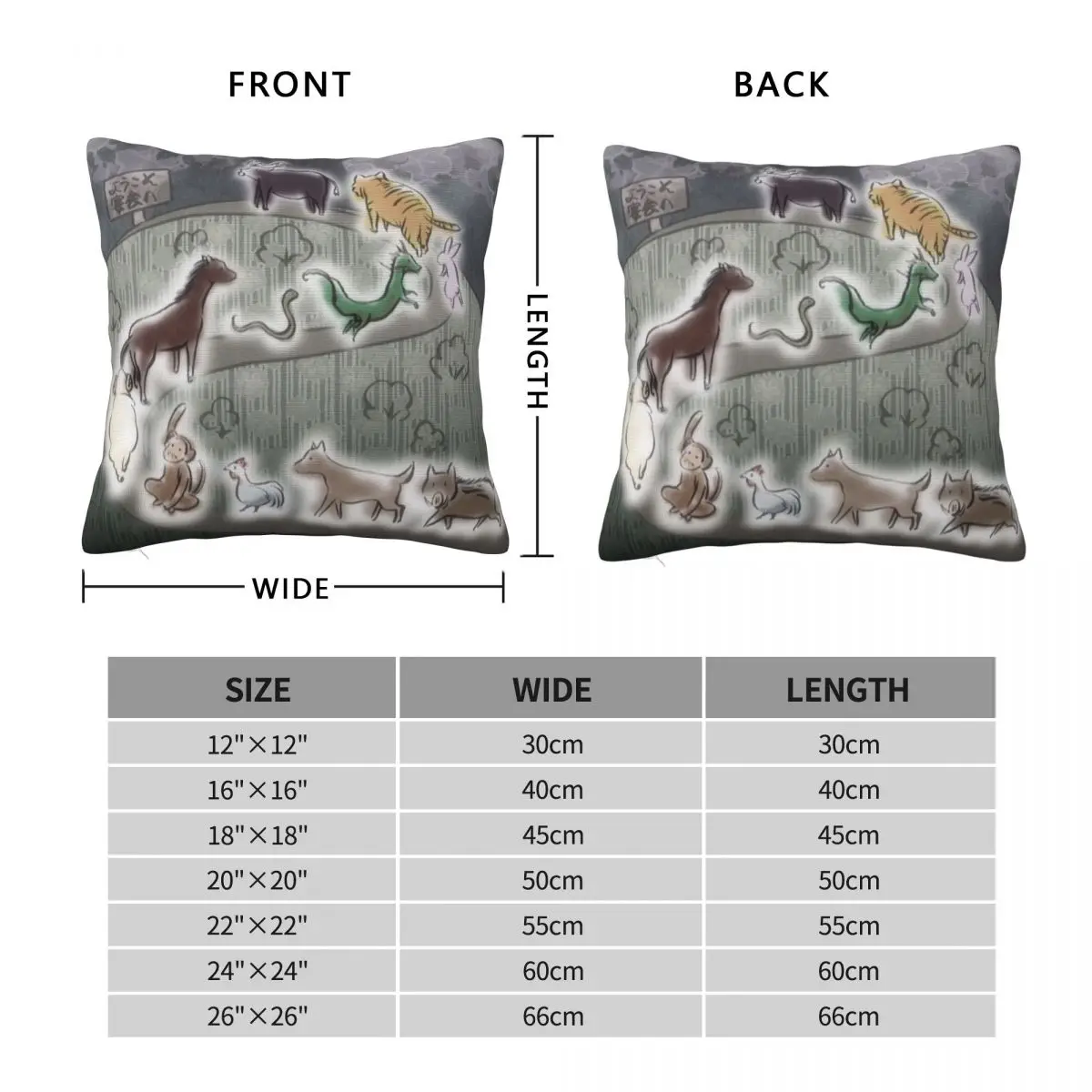 Fruits Basket The Chinese Zodiac Pillowcase Polyester Linen Velvet Printed Zip Decorative Pillow Case Sofa Cushion Cover 45x45