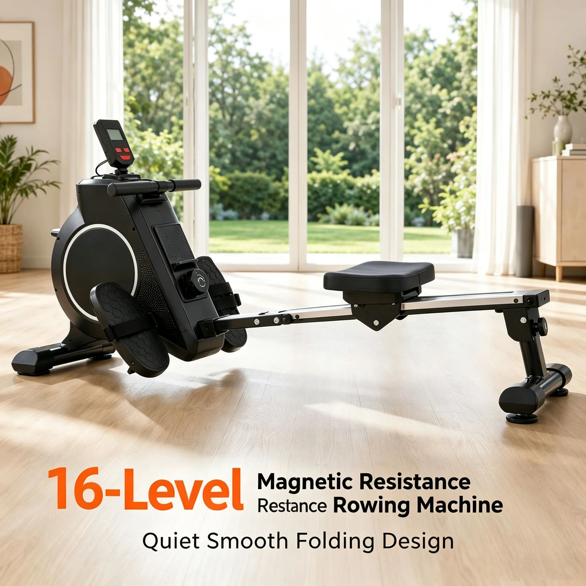 Rowing Machine Foldable Gym Row Trainer Indoor Fitness Equipment Magnetic Resistance Rower Machine for Gym Fitness