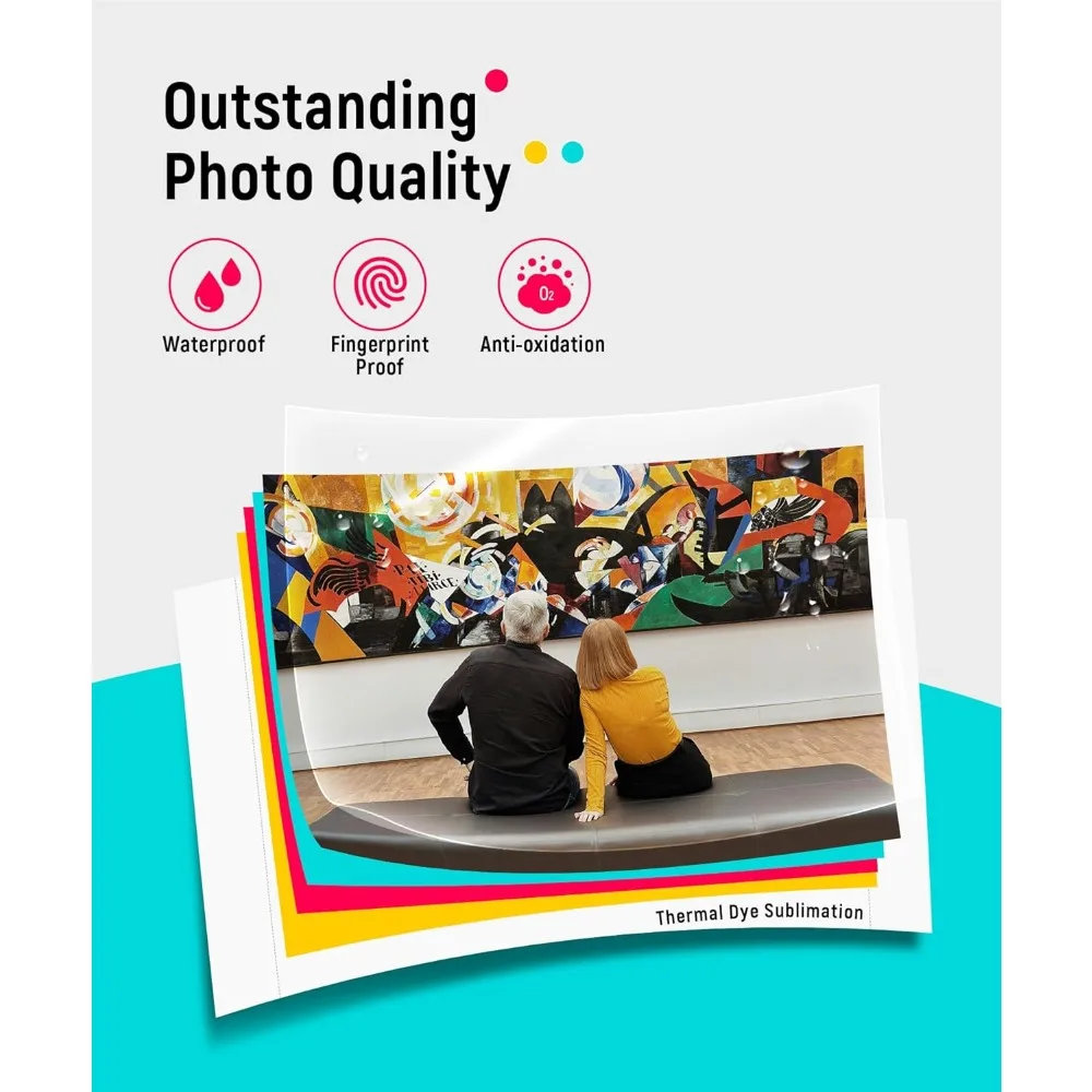 M100 4x6'' Photo Printer, Phone Printer 100 Sheets & 3 Cartridges, Full-Color Photo, Portable Instant Photo Printer