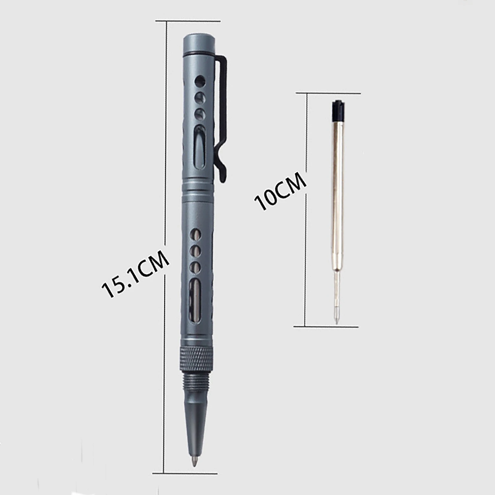 Super Fine Light CNC Aluminum Metal Knock Ballpoint Pen Self Defence Survival Tungsten Breaker EDC