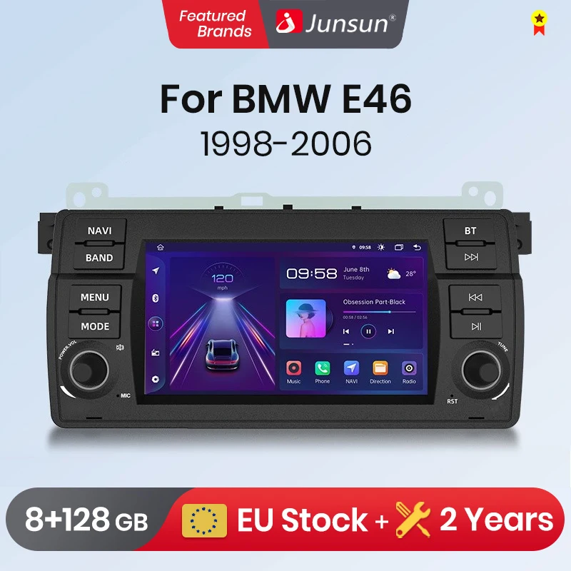 Junsun V1pro AI Voice For BMW E46 M3 318/320/325/330/335 Autoradio Android Auto Radio Carplay 4G Car Multimedia GPS 2din