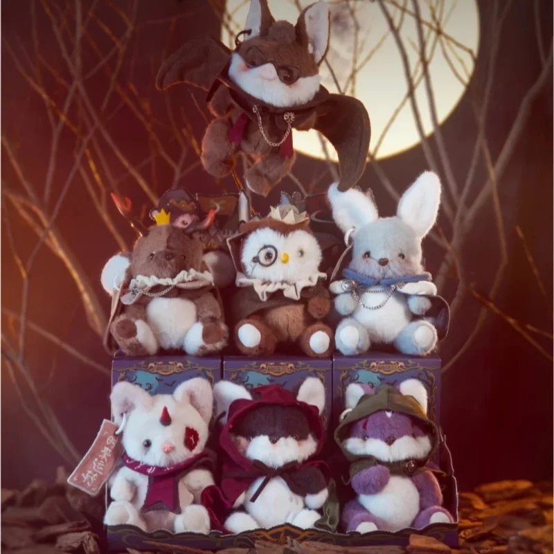 Boîte ennemi de la série forêt sans fin, poupées Kawaii, décoration de chambre Vibe Halloween, boîte mystère, poupées lapin chat comme cadeaux de vacances