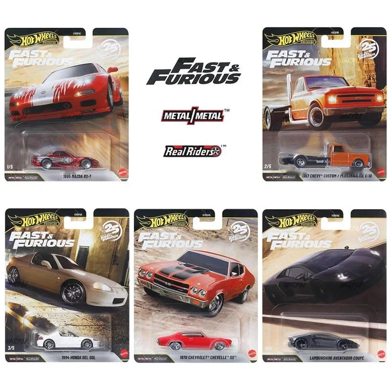 

Hot Wheels Car Fast & Furious 1994 HONDA DEL SOL 1995 MAZDA RX-7 LAMBORGHINI AVENTADOR COUPE 1/64 Metal Die-cast Model Toy HNW46