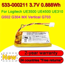 533-000211 521630 Battery For Logitech UE3500 UE4500 UE310 G502 G304 MX Vertical G703 Mouse Replacement 3.7V 0.888Wh 240mAh
