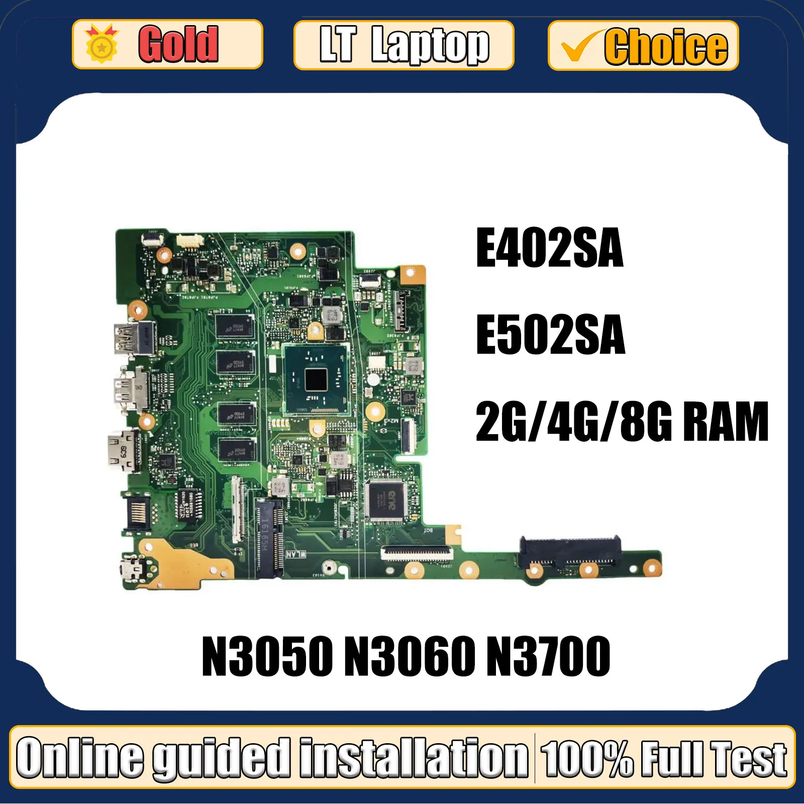 Papan Utama Laptop LT untuk ASUS E402SA E402S E502S X502SA E502SA F502SA L502SA L402SA Motherboard N3050/N3060 N3700 N3710 4G/8G