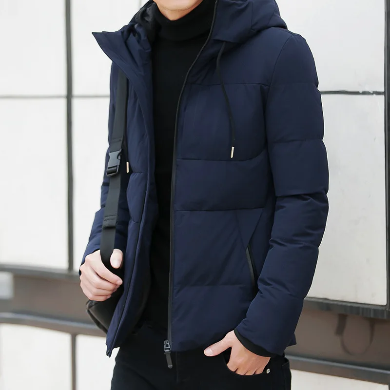 

Winter Parka Thick Warm Hooded Blue Jacket Male Oversized Quilted Jacket Long Sleeve Casual Boys Coat Windbreaker Men Parkas 4xl