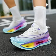 

New carbon plate running shoes, children's outdoor sports shoes with rotating buckles sneakers women mens sneakers