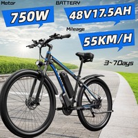 E-BYCCO E8 Electric Bike 750W Brushless Motor 48V17.5AH Lithium Battery E-BIKE Adult City 29 Inch Tire off-road Electric Bicycle