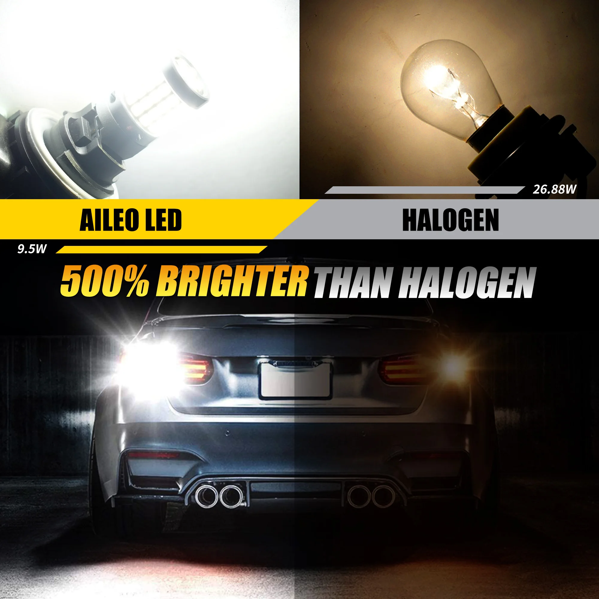 Aileo 2 قطعة سيارة LED عكس الضوء لمبة 1156 BA15S P21W 54 قطعة 3030SMD ل VWPassat B5 B6 جولف Canbus مصباح تلقائي خطأ مجاني تيار مستمر 12 فولت #6