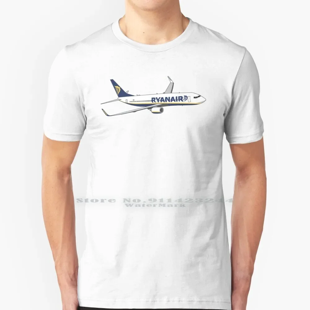 Ryanair T Shirt Cotton 6XL Ryanair Advertising Boeing 737 Plane Aviation Ireland