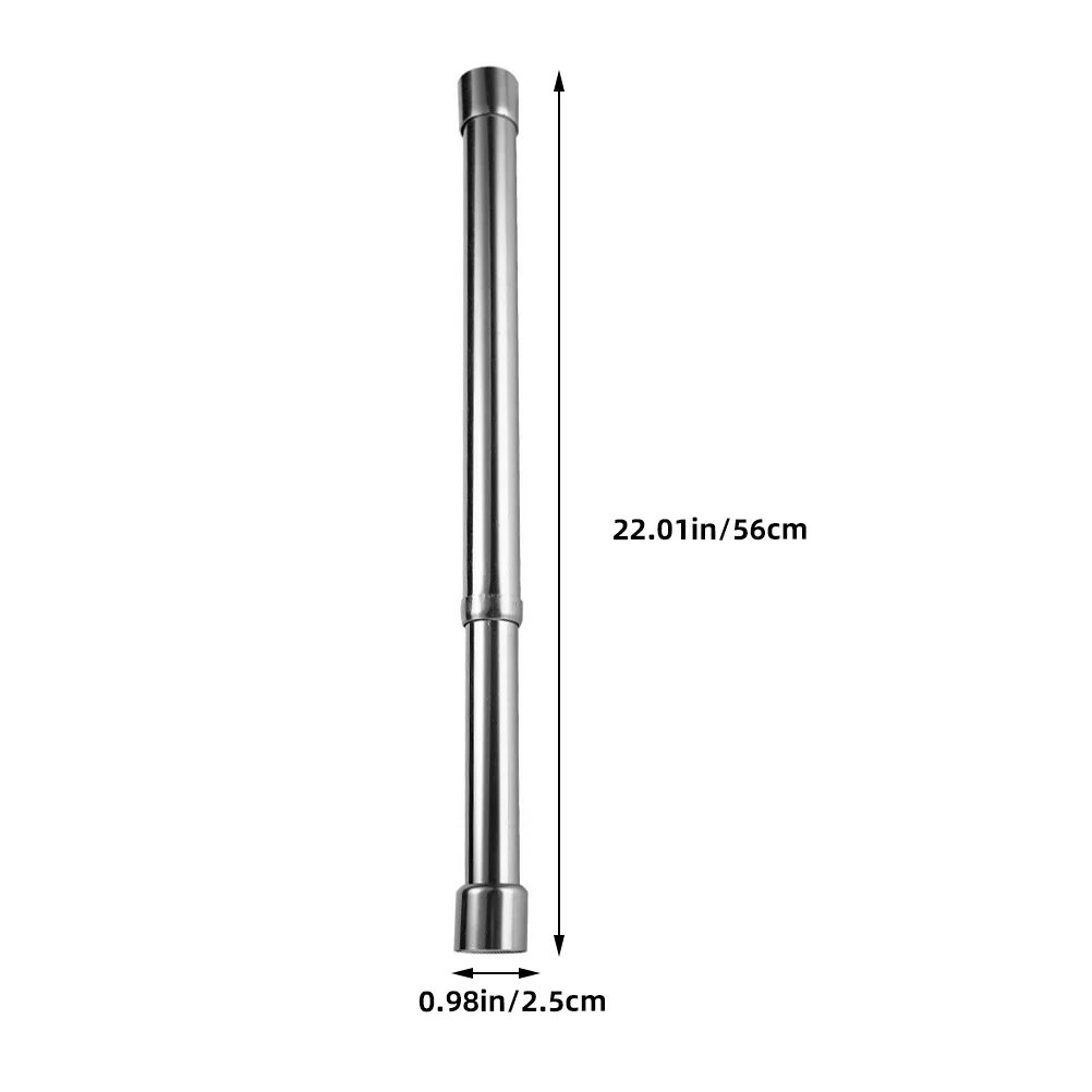 

Adjustable Telescopic Clothing Drying Rod Heavy Duty Stainless Steel Wardrobe Rail Tension Pole for Home Bathroom Closet Use
