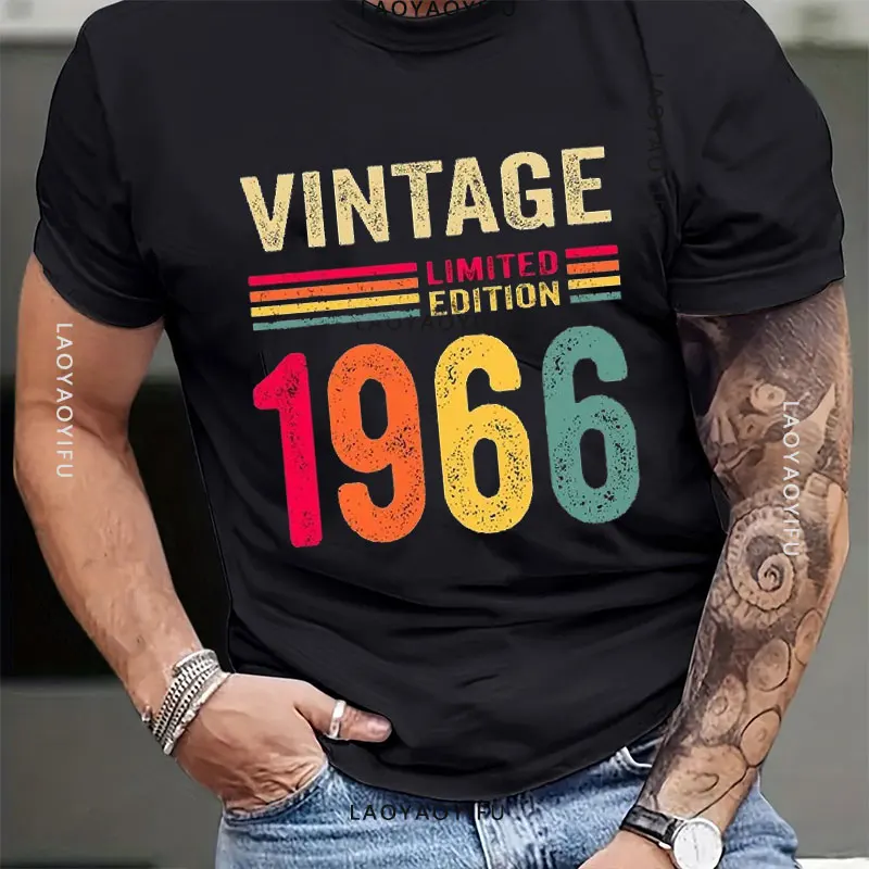 

Vintage Limited Edition 1966 Man Women T-shirts Birthday Gift Modal O-neck Unisex Tee Ropa Mujer Otaku Streetwear Roupas Street