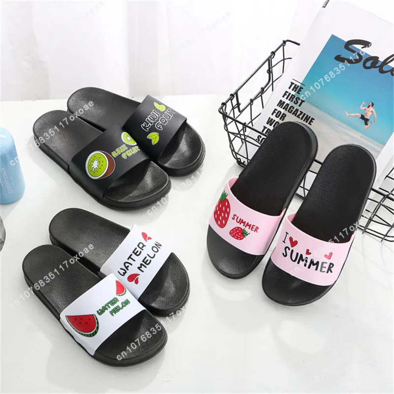 Sandal kamar mandi Non-slip uniseks, sandal alas kaki EVA lembut luar ruangan, Sandal datar musim panas, motif bendera Dominika