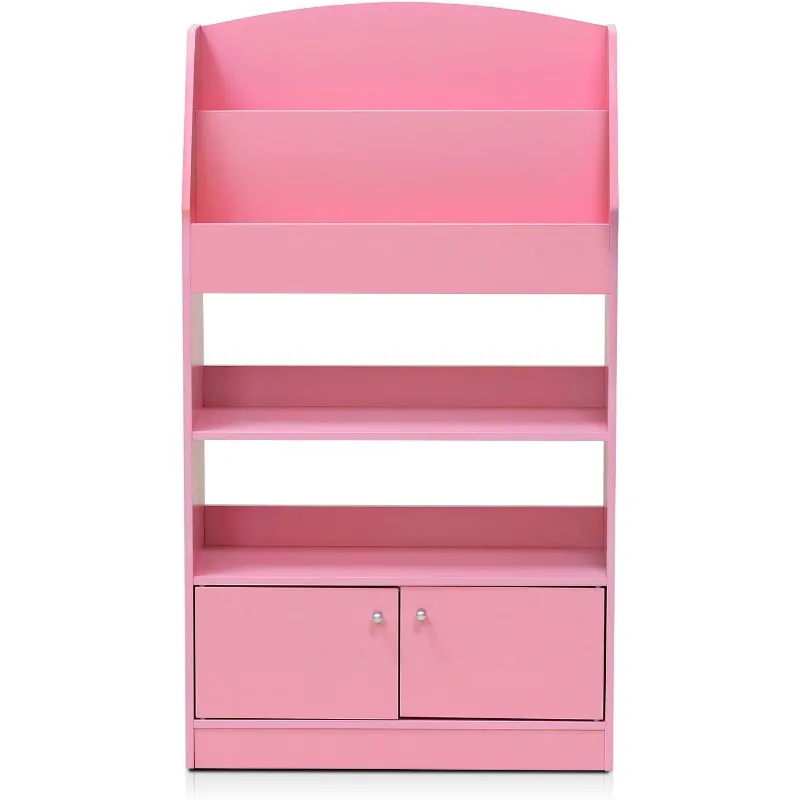 

Lova Magazine/Bookshelf with Storage Cabinet, Pink, 9.45D x 24.57W x 43.31H in