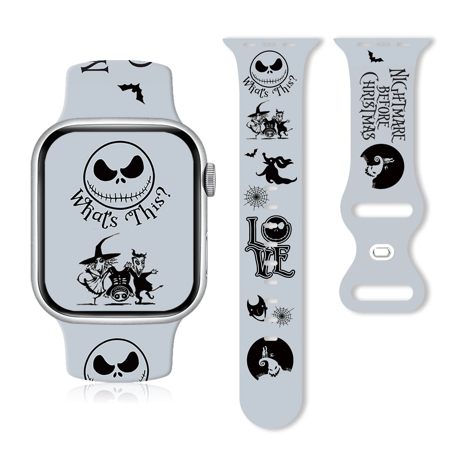 

New Halloween Series01 Painting Strap for Apple Watch 10 9 8 7 Silicone Band Replaceable Bracelet for iWatch 46mm 42mm Watchband
