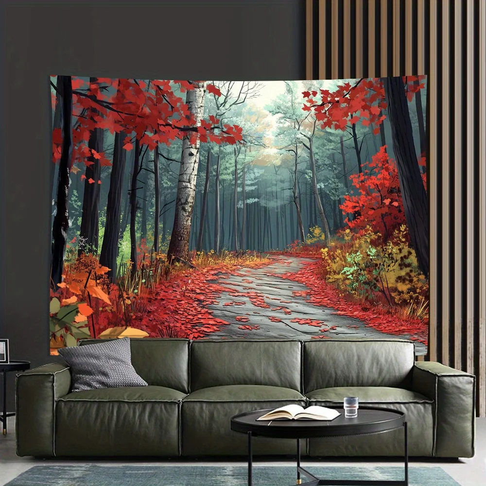 Ancient forest path Digital printing polyester wall hanging tapestry decorative Living room bedrooms Office background gift