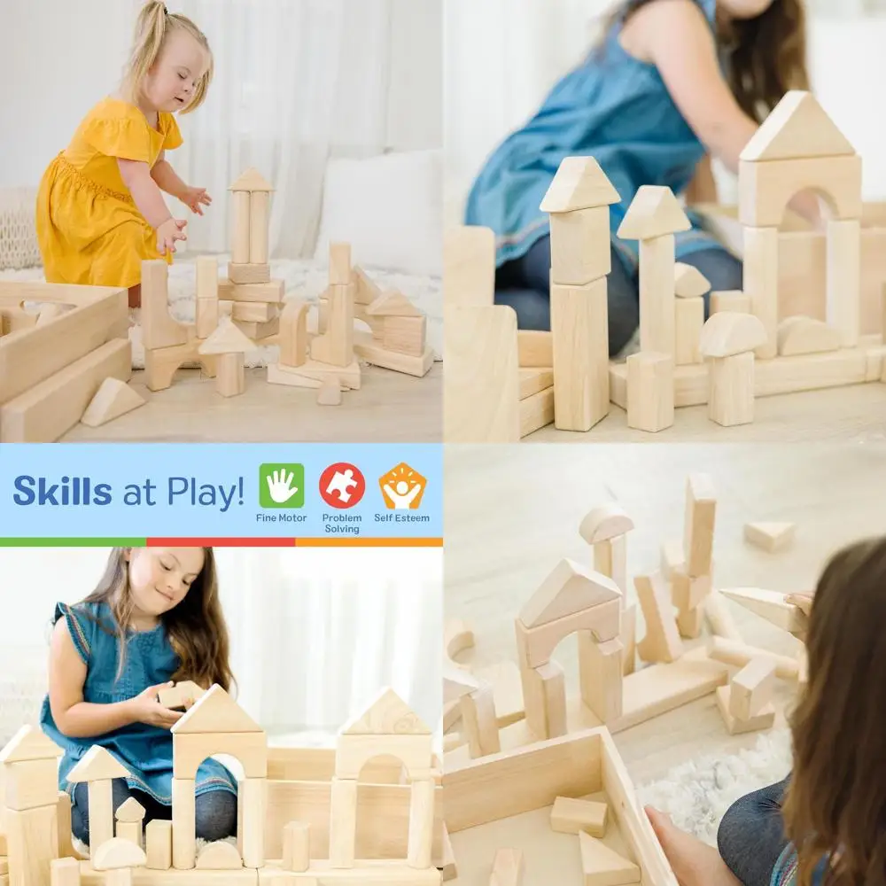 Klassisches Bausteinset aus Holz mit Ablagefach (60 Teile) von Melissa & Doug