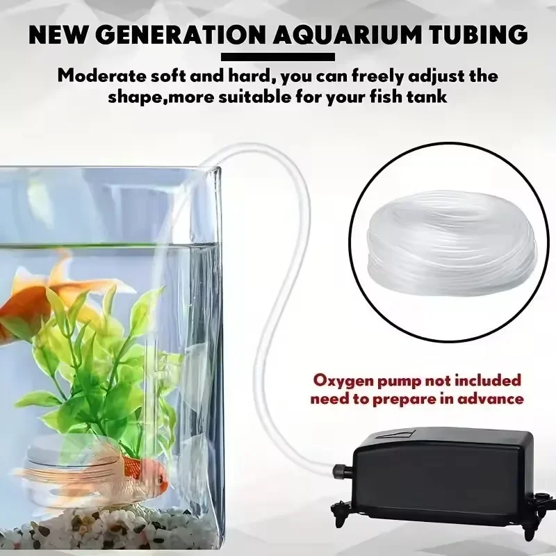 Transparenter PVC-Aquarium-Luftschlauch 4*6mm Fischbecken-Sauerstoffpumpenschlauch 1M/3M/5M/10M/20M Flexibler Luftschlauch für Zuhause, Hotel, Feuchtmarkt – Detail 3