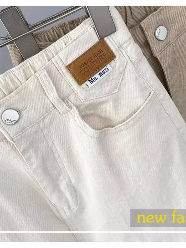 

High Waist plus Size Casual Denim Jeans Women's Spring Autumn Harlan Nine Point Pants Tag Removed Straight Leg Jeans