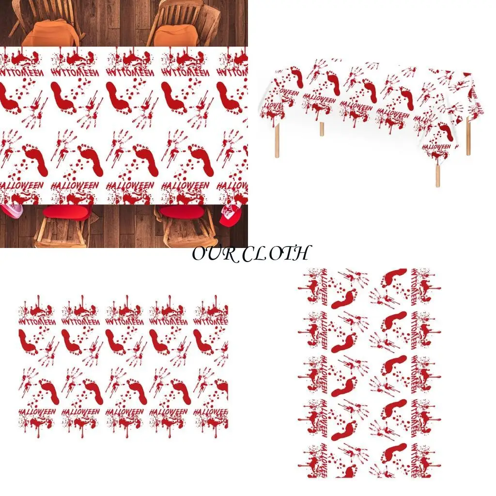 

Пластическая табличка Хэллоуина одноразовая настольная ткань кровоточащая настольная крышка для ручной печати Y1AC