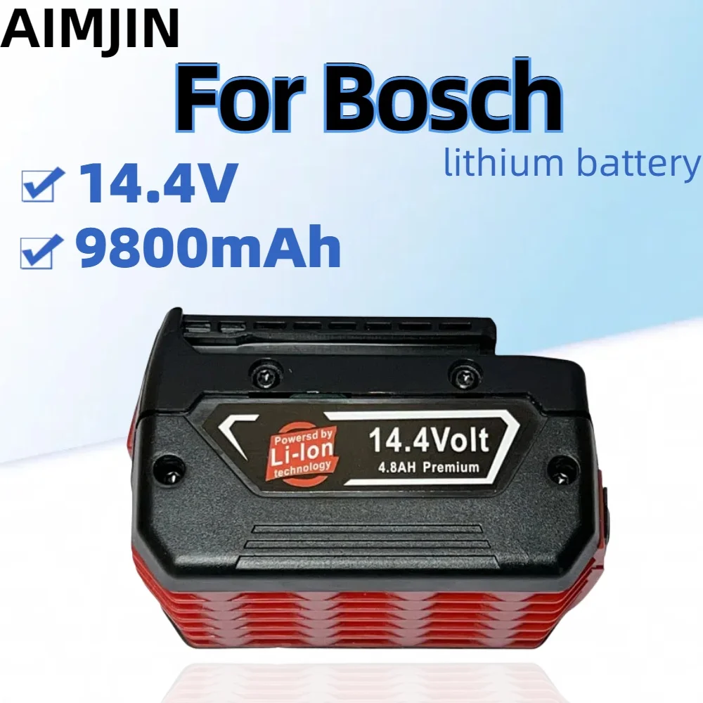 

14.4V 9.8Ah Rechargeable Lithium Ion Battery for Bosch Backup Battery Replacement GBH GDR GSR 1080 DDS180 BAT614G BAT607 BAT607G