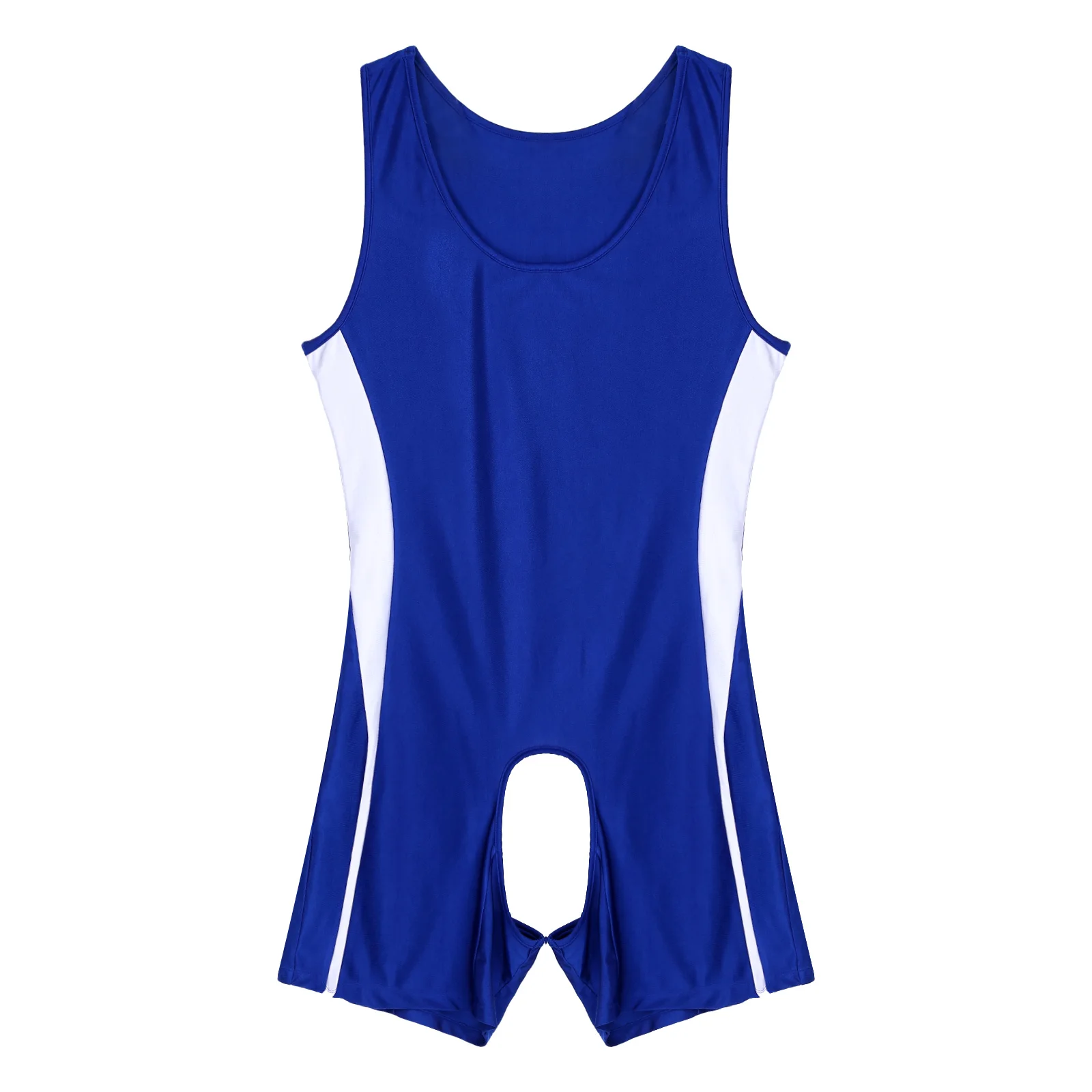 Mens Lingerie Male Body Shaper One-piece Open Butt Jumpsuit Open Crotchless Bodycon Bodysuit U Neck Sleeveless Nightwear