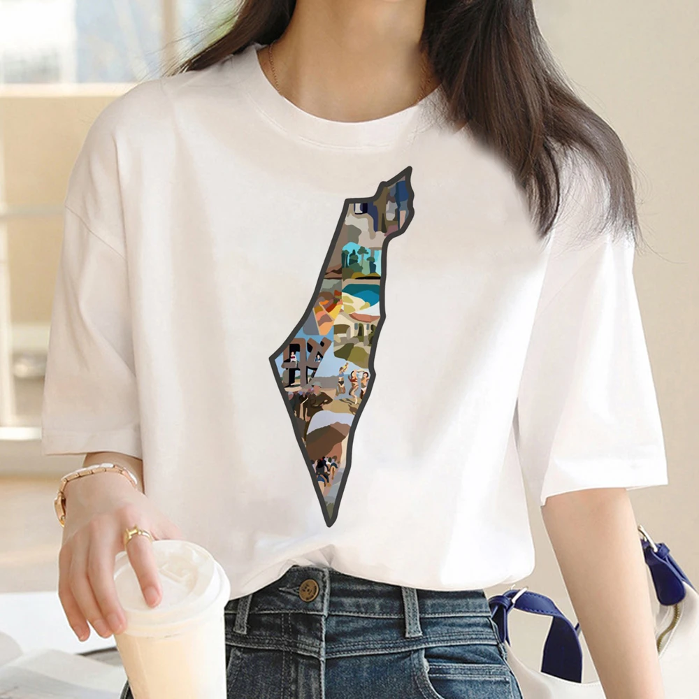 Israel Tee women designer Y2K Tee female anime clothing