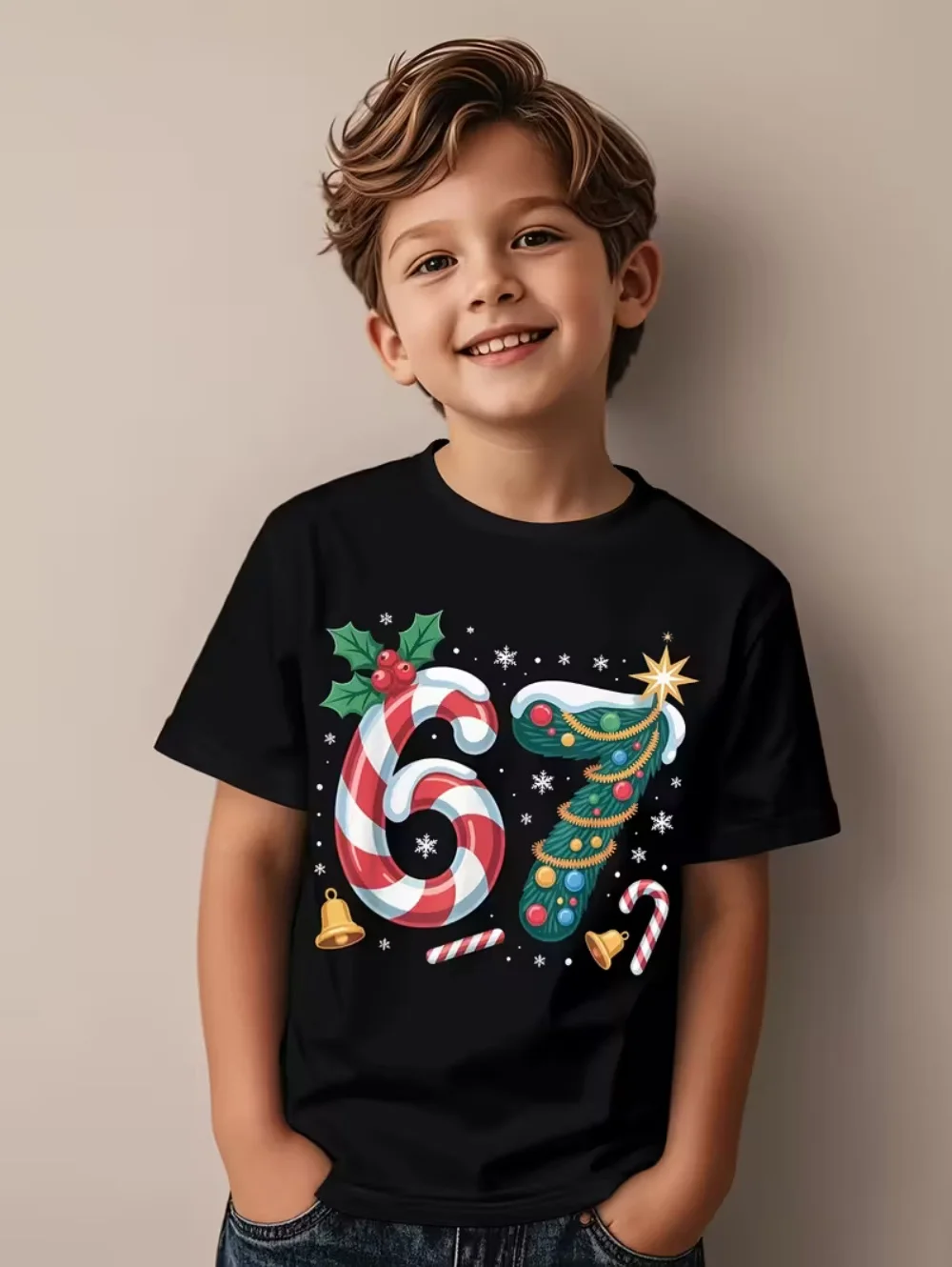 67 Meme T-Shirt for Kids Funny Digital 3D Print Summer Short Sleeve Tee Loose Comfortable Tops Streetwear Fashion Kids Clothes #4