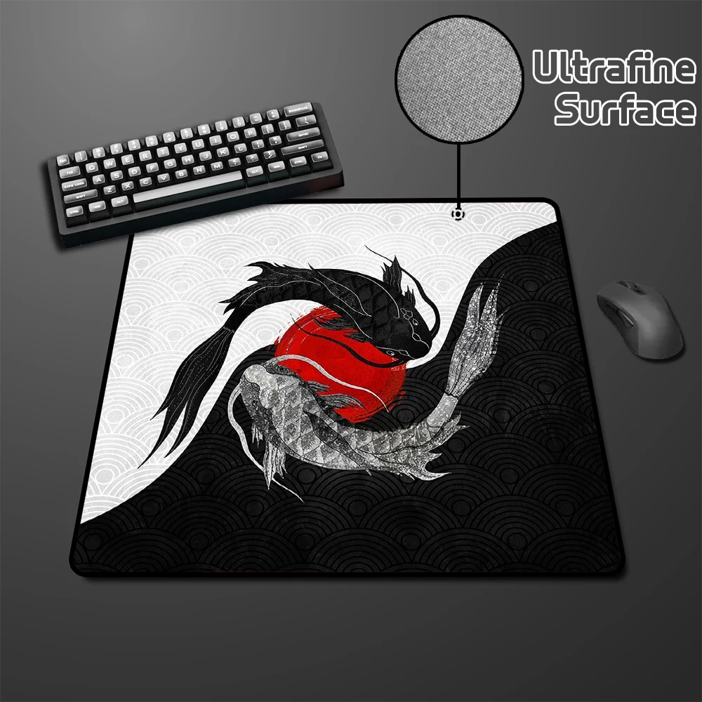 

Коврик для игровой мыши Koi 45x40 см, коврик для мыши для киберспорта, профессиональный коврик для мыши премиум-класса, Высокоэластичный нескользящий коврик для стола, коврик для клавиатуры