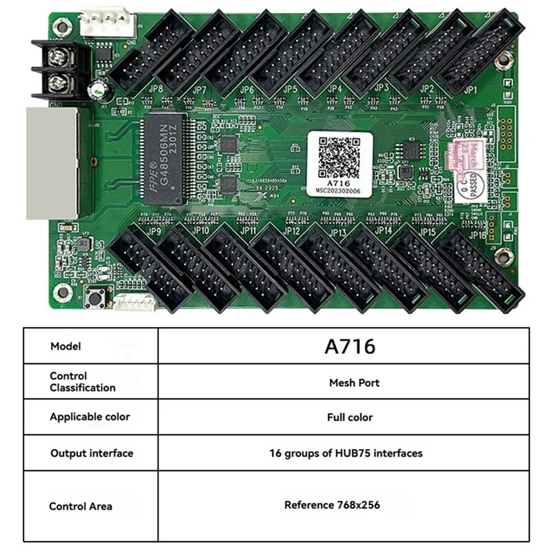 -MEOF A716 Scheda ricevente 75E Display a LED a colori Scheda ricevente Controller da parete video Hub75ex16 integrato per display a LED