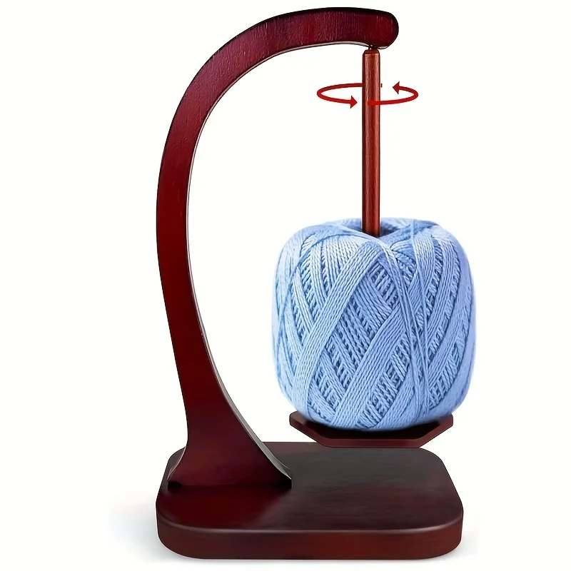

Wooden Rotatable Yarn Spool Holder, Knitting Yarn Storage Organizer, Thread Winding Rack Stand for DIY Crafts Art Supplies (1pc)
